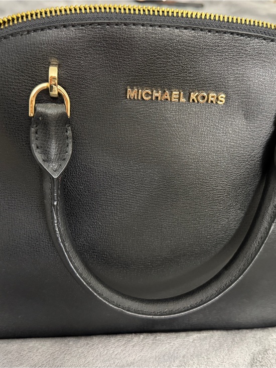 Michael Kors Handbags - Michael Kors Black Leather Satchel with Gold Hardware